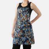 Waterverf ijsblauw winterbloempatroon schort (Insitu)