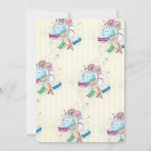 Waterverf ijscrème, macroarons, stripes Baby showe Kaart (Achterkant)