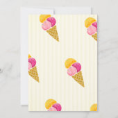 Waterverf IJscrème, Stripes Baby shower Kaart (Achterkant)