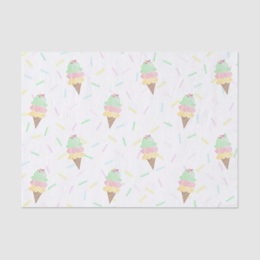 Waterverf Ijsfeestje met Strooisel Tissuepapier (Voorkant)