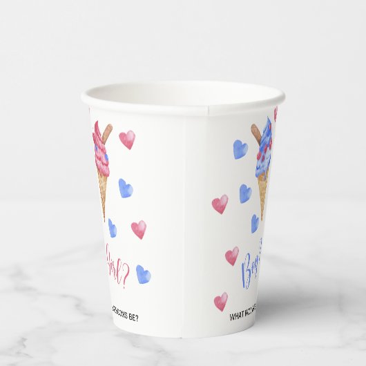 Waterverf IJsgeslacht onthullen Papieren Bekers (Rechts)