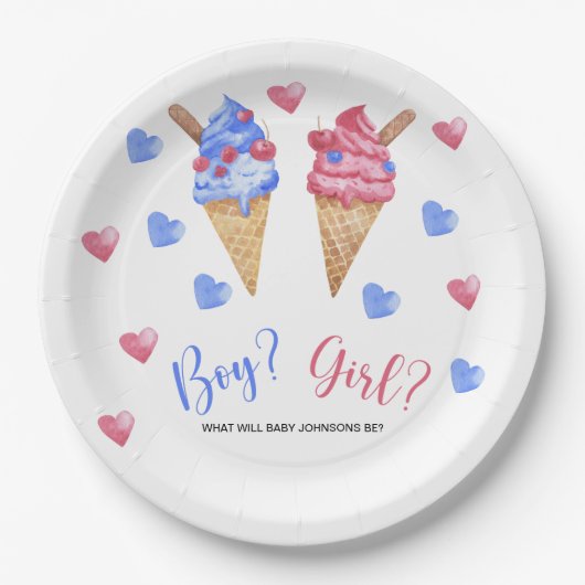 Waterverf IJsgeslacht onthullen Papieren Bordje (Voorkant)