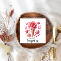 Waterverf Ijsje Bruidsdouche met Schepje