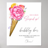 Waterverf ijsje - bubbly bar poster (Voorkant)