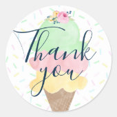 Waterverf Ijsje Dank Je Wel Stickers (Voorkant)