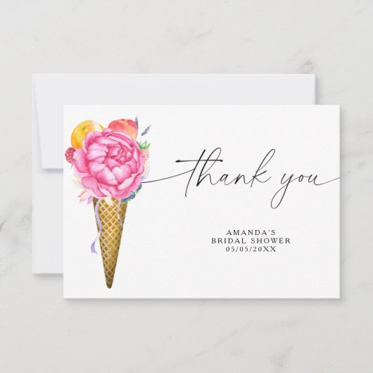 Waterverf ijsje - Dank u vrijgezellenfeest Bedankkaart (Voorkant)