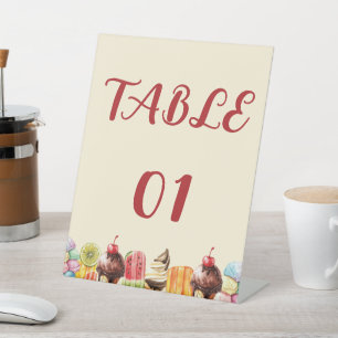 Waterverf Ijsje Zoete Baby Shower Tafel Reclamebord Met Voetstuk