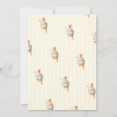 Waterverf ijsjes, geel strepen Baby shower Kaart (Achterkant)