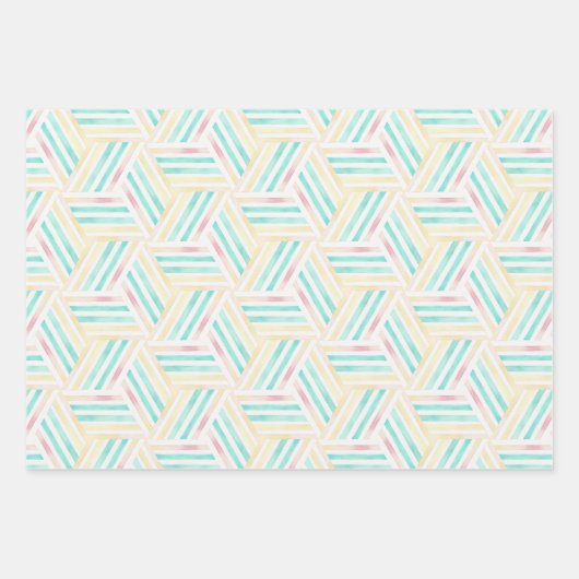 Waterverf ijslolly. IJs Zomerfeest Inpakpapier Vel (Voorkant 2)