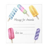 waterverf ijslolly verjaardagstijd capsule bericht notitieblok (Voorkant)
