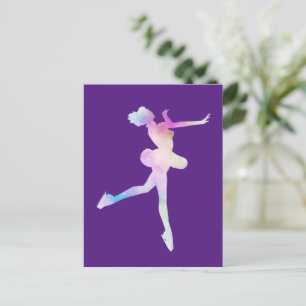 Waterverf ijsschaatsen briefkaart