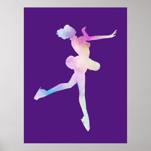 Waterverf ijsschaatsen poster (Voorkant)