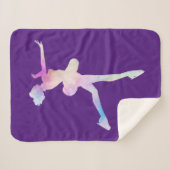 Waterverf ijsschaatsen sherpa deken (Voorkant (horizontaal))