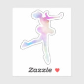 Waterverf ijsschaatsen sticker (Vel)