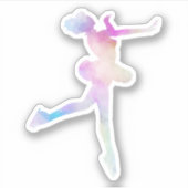 Waterverf ijsschaatsen sticker (Voorkant)