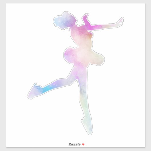 Waterverf ijsschaatsen sticker (Vel)