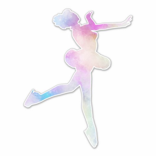 Waterverf ijsschaatsen sticker (Voorkant)