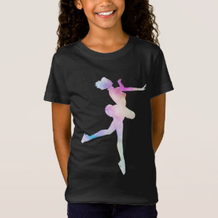 Waterverf ijsschaatsen t-shirt