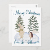 Waterverf IJsvederdieren Briefkaart (Voorkant / Achterkant)