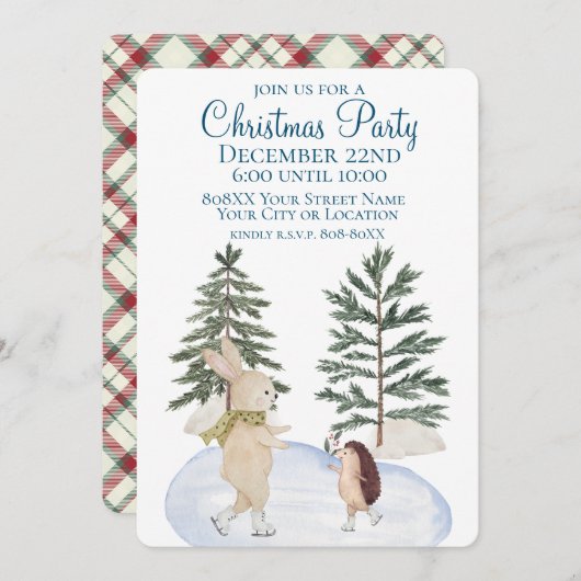 Waterverf IJsvederdieren Kaart (Voorkant / Achterkant)