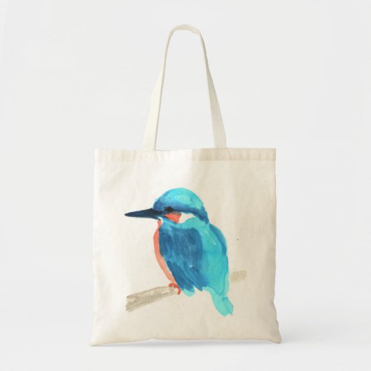 waterverf ijsvogel tote bag (Voorkant)