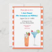 Waterverf ik ben vrije scheiding is laatste uitnod kaart (Voorkant)