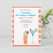 Waterverf ik ben vrije scheiding is laatste uitnod kaart (Staand voorkant)