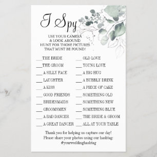 Waterverf Ik bespioneer de trouwenkaart Flyer