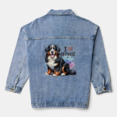 Waterverf Ik hou van mijn berner berghond Denim Jacket (Achterkant)