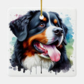 Waterverf Ik hou van mijn berner berghond Keramisch Ornament (Achterkant)