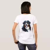 Waterverf Ik hou van mijn berner berghond T-shirt (Achterkant volledig)