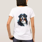 Waterverf Ik hou van mijn berner berghond T-shirt (Achterkant)