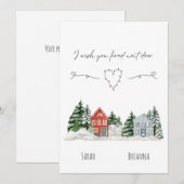 Waterverf Ik wou dat je naast de deur leefde aande Feestdagenkaart (Voorkant / Achterkant)