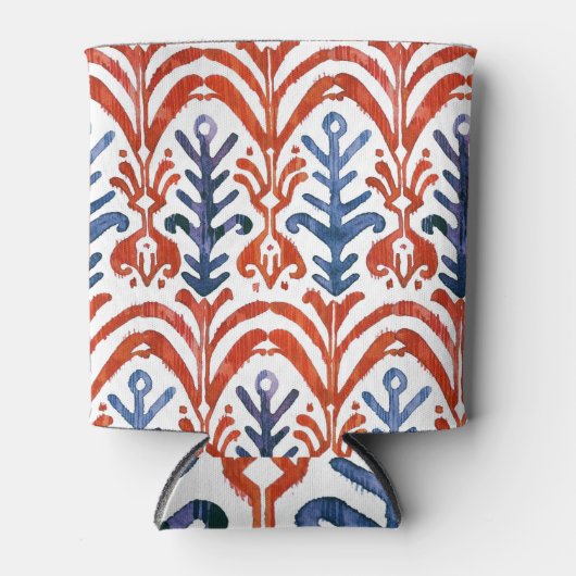 Waterverf Ikat, Boheems etnisch patroon. Blikjeskoeler (Voorkant)