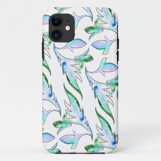 Waterverf Ikat Pattern iPhone Case (Achterkant)