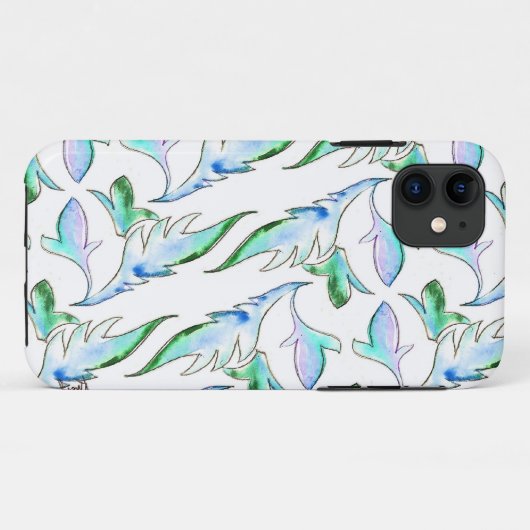 Waterverf Ikat Pattern iPhone Case (Achterkant (horizontaal))