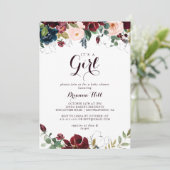 Waterverf Illustrated Het is een meisje Baby showe Kaart (Staand voorkant)