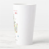 Waterverf Illustrated Map of England | Monogram Latte Mok (Voorkant)