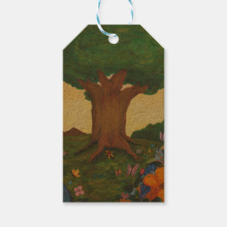 Waterverf Illustratie Boom Leven Fantasy Kunst Lie Cadeaulabel