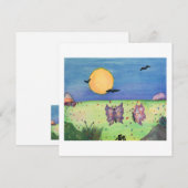 Waterverf illustratie Butterflies Love Couple Kaart (Voorkant / Achterkant)