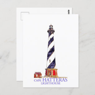 Waterverf Illustratie Cape Hatteras Vuurtoren Briefkaart