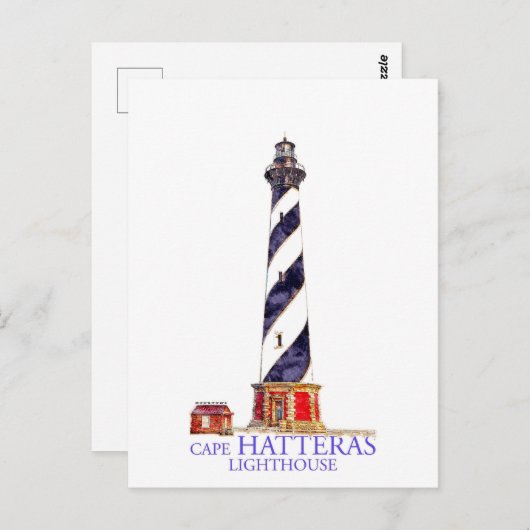 Waterverf Illustratie Cape Hatteras Vuurtoren Briefkaart (Voorkant / Achterkant)