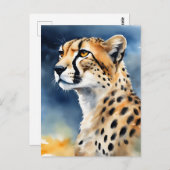 Waterverf Illustratie cheetah Briefkaart (Voorkant / Achterkant)