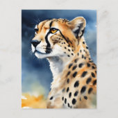 Waterverf Illustratie cheetah Briefkaart (Voorkant)