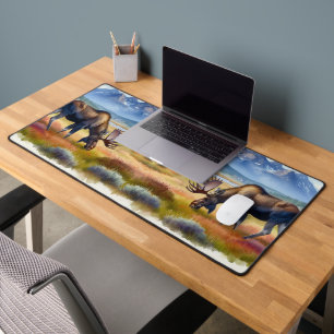 Waterverf illustratie eland Denali Alaska Bureaumat