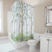 Waterverf illustratie — Fairy forest. Kinderen Douchegordijn (In situ)