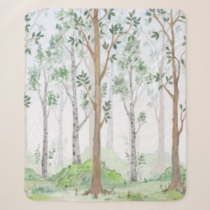 Waterverf illustratie — Fairy forest. Kinderen Sherpa Deken