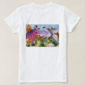 Waterverf Illustratie Fantasy Warrior rijdt op Lio T-shirt (Design achterkant)