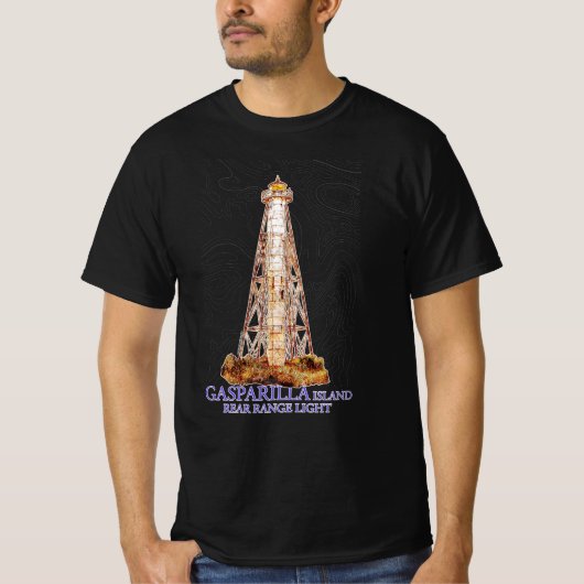 Waterverf Illustratie Gasparilla Island Licht T-shirt (Voorkant)