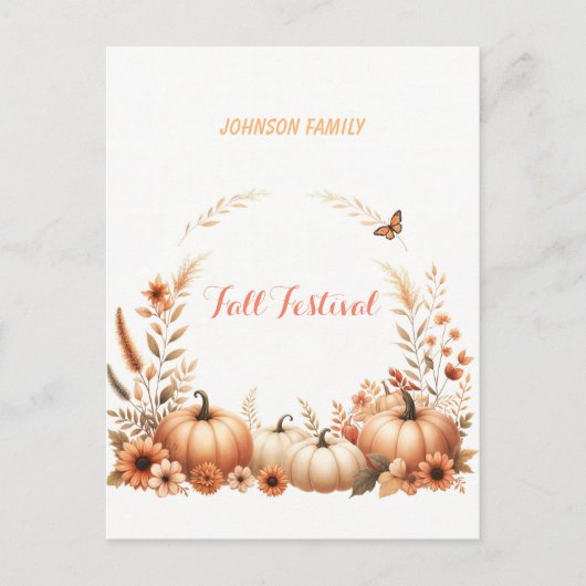 Waterverf illustratie Herfst Festival Briefkaart (Voorkant)